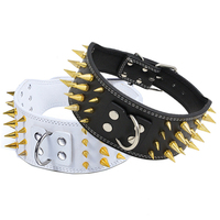 Accessoires pour animaux de compagnie en gros, colliers pour chiens personnalisés en toile double et cuir PU à pointes