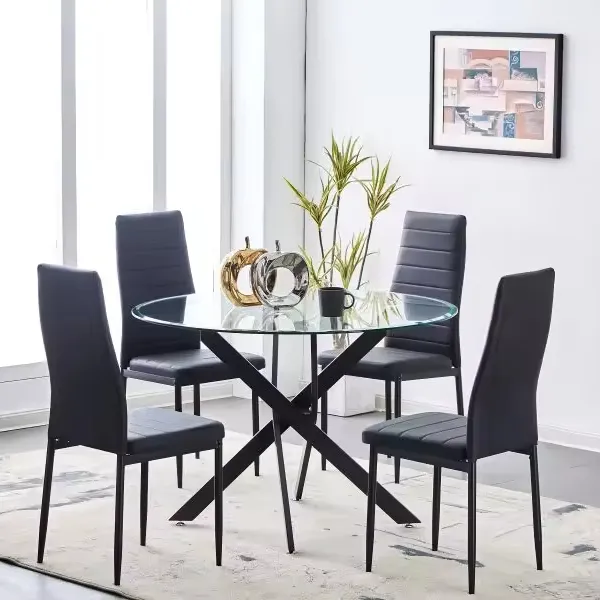 새로운 스타일 뜨거운 판매 공간 절약 현대 저렴한 식탁 세트 4 의자