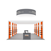 Stand d'exposition portable 20x30 pieds pour salon professionnel, présentoir publicitaire moderne en forme d'arche