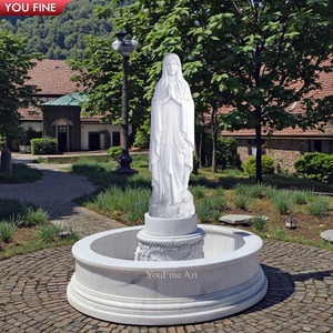 Grande <span class=keywords><strong>fontaine</strong></span> d'eau en marbre sculptée à la main représentant la Vierge <span class=keywords><strong>Marie</strong></span> pour l'extérieur - Product Image 1