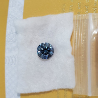 Moissanita suelta para fabricación de joyas, Diamante redondo de 1-5 quilates, verde, negro, Morado, amarillo, rosa y rojo, VVS1