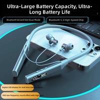 Nirkabel untuk Earphone 5.0 Peredam Kebisingan Aktif IPX5 Tahan Air Kontrol Suara Desain Gantung Leher Layar Digital 4-8
