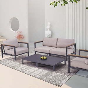 Canapé d'angle modulaire moderne et abordable pour patio, mobilier d'extérieur pour hôtel et <span class=keywords><strong>jardin</strong></span>, ensemble <span class=keywords><strong>de</strong></span> 4 pièces en aluminium pour l'extérieur - Product Image 2