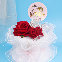 Neue Acryl Cupcake Topper Geburtstags torte Dekoration Geschenk Party liefert Runde Sechseck alles Gute zum Geburtstag Kuchen Topper