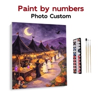 Kit de Peinture par Numéros DIY pour Adultes, Thème Halloween Bonbons, pour Décoration Murale et Art Domestique, Vente en Gros, Idéal pour le Dropshipping