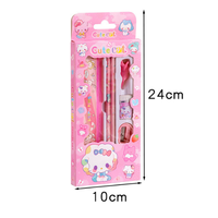 Ensemble de papeterie pour enfants 6 en 1, crayon, règle, gomme, taille-crayon, stylo à prise ergonomique, ensemble de stylos mignons, cadeau scolaire pour enfants, kit cadeau promotionnel