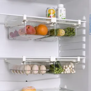 在线热卖多功能厨房冰柜搁架透明悬挂冰箱收纳架