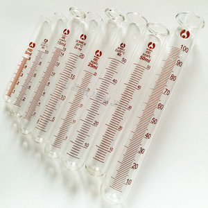 Tubos de Ensayo Graduados Pomeranian de 5, 10, 15, 20, 25, 50 y 100 ml, Boca Plana, Fondo Redondo, Volumétricos, para Uso en Laboratorio - Product Image 1