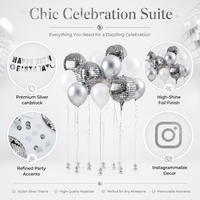 Kit de Décoration Thème Disco Argenté : Ballons et Décorations de Gâteau pour Enterrement de Vie de Jeune Fille, Fournitures de Fête, Décoration de Soirée en Boîte de Nuit et Anniversaire