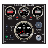 335*200mm 4KRPM 10Bar Noir Marine Boat Instrument Engine Gauge Panel IP67 Étanche 316L Acier inoxydable