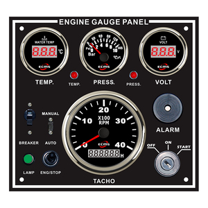335*200mm 4KRPM 10Bar Noir <span class=keywords><strong>Marine</strong></span> Boat Instrument <span class=keywords><strong>Engine</strong></span> Gauge Panel IP67 Étanche 316L Acier inoxydable - Product Image 6