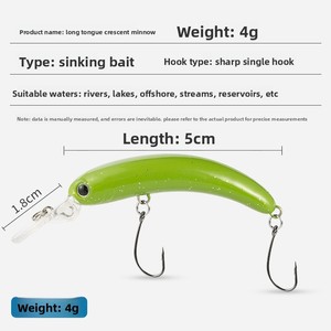 Hai-ähnlicher bogenförmiger Halbmond-Tauchköder, künstlicher Hartköder mit Haken, Kunststoff-Angelzubehör im Großhandel - Product Image 2