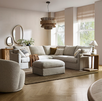 Modernes minimalist isches weißes modulares Schnitts ofa Set Einfaches europäisches Design Stoff L-förmiges Ecksofa