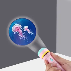 Flashlight Luminous Toy Kids Sleep Story ProjectorCartoons Slide ShowGreat Educational ToyStory Projection Torch Gift For Kids