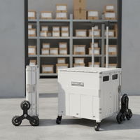 Chariot pliable à 8 roues en plastique PP avec poignée pour le transport d'épicerie et les paniers de rangement