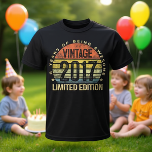 T-shirt pour enfants vintage édition limitée 2017, 8 ans, pour le 8ème anniversaire - Product Image 3