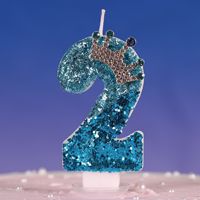 Bougies d'anniversaire numérotées bleues avec couronne, chiffres 0-9, pour gâteau, pour enfants et adultes, fournitures pour fêtes d'anniversaire et célébrations