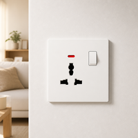 Xanmoo - Panel de Interruptor de Pared de Alta Calidad con Control Único de 16A, con Luz Indicadora, Color Blanco