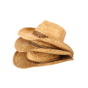 Linglong – chapeau de paille en raphia pour hommes et femmes, vente en gros, motif au Crochet, léger, Cowboy, été - Product Image 2