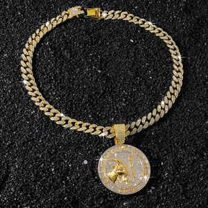 Nuevo Collar con Colgante Circular de Cabra Estilo Hiphop, con Características Únicas, Venta Caliente, Joyería de Moda para Hombre, Venta al Por Mayor - Product Image 4
