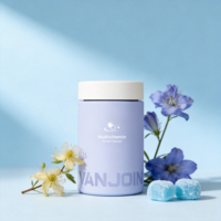 Bouteille en verre vide personnalisée de 120 ml, 150 ml, 180 ml, bleue, rose, ronde, pour pilules, capsules médicales, suppléments vitaminiques, bouteilles vides pour compléments nutritionnels