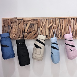 Paraguas de Bolsillo Plegable de 6 Varillas, Estilo Moderno, Negro, Vinilo, Protección Solar, Personalizable con Color/Logotipo - Product Image 3