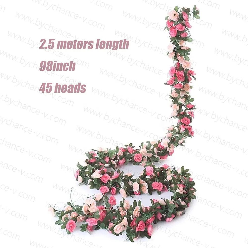 Fake Rose Vine Flowers Plants Artificial Flower Hanging Rose Ivy for Home Hotel Wedding Party Garden Craft Art Wall decor