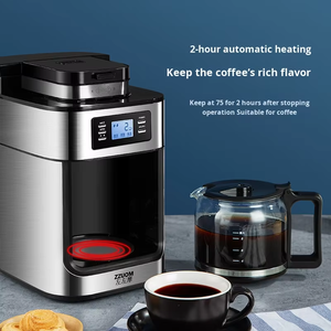 Machine à café automatique en acier inoxydable de petite taille avec moulin intégré, cafetière à filtre américaine pour la maison - Product Image 4