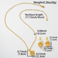 Ensemble d'accessoires de mode minimaliste européen et américain : collier et boucles d'oreilles pendantes pentagramme ajouré