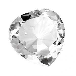 Corazón de Cristal Blanco con Diamantes de 100 mm, Accesorio Decorativo para Oficina - Product Image 1