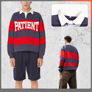 เสื้อเชิ้ตแขนยาวผู้ชายสำหรับฤดูใบไม้ร่วงและฤดูหนาว ผ้าฝ้ายสั่งทำพิเศษ ทรงโอเวอร์ไซส์ สตรีทแวร์ ลายทาง ทรงบ็อกซี่ ระบายอากาศได้ดี <span class=keywords><strong>ESAN</strong></span> - Product Image 2