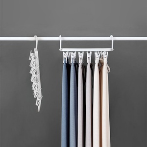 Multifunctional Folding Closet Organizer Hangers Non-Slip Saver PP <b>Plastic</b> Hangers Cloth <b>Hook</b> Clothing Storage Bedroom Camping - Product Image 3