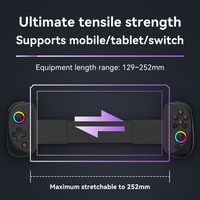 Nouvelle manette de jeu télescopique D8 2026 pour téléphone portable, avec éclairage RGB, contrôleur sans fil BT, joystick extensible pour Android, iPhone, Switch, PS4