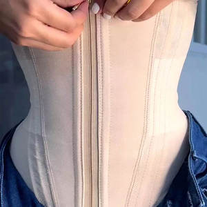Fajas Colombianas de doble compresión para mujer, entrenador de cintura, cremallera ajustable y ojo de gancho, hueso, moldeador de cuerpo, corsé de vientre plano - Product Image 5