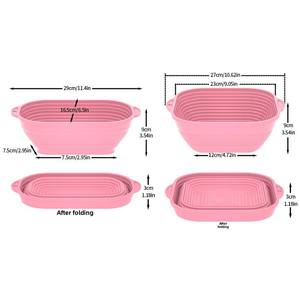 Panier de levage en silicone sans moisissure pour banneton - Panier de levage pliable pour pain - Outils de cuisson compatibles lave-vaisselle - Product Image 2