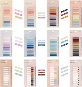 1PC 200Sheets Retro Morandi Index Memo Pad Posted It Sticky Notes Paper Sticker Notepad <b>Bookmark</b> School Supplies Stationery - Product Image 1