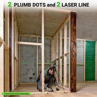 Niveau laser à lignes croisées Huepar PL211G Mini avec 2 points plomb verticaux, outil point à point adapté aux supports multifonctions