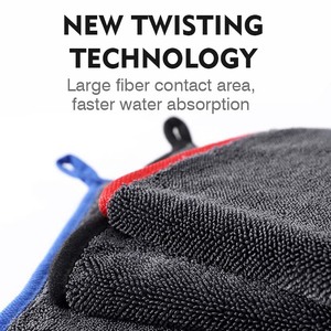 <span class=keywords><strong>Serviette</strong></span> en microfibre à boucles torsadées double couche, séchage rapide, absorbante, 500, 600, 1200 GSM, pour le lavage de voiture et le nettoyage domestique - Product Image 2