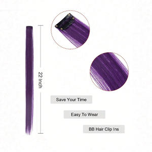 Extensions de cheveux de marques nationales, 60 cm, lisses, teintes, en fibre haute température, lot de cinq pièces pour cosplay féminin - Product Image 4