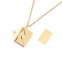 Dropshipping Shopify Agent 2025 Mode Acier Inoxydable Lettre d'Amour Enveloppe Pendentif Collier Pour Femmes Couple Cadeau