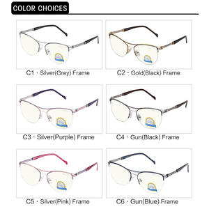 Monturas de Gafas Grises con Diseño Ojo de Gato, Protección Anti Luz Azul, Montura Completa, Metálicas para Mujer, Modelo 9012 - Product Image 5