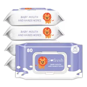 80pcs Disposable Softcare Perfume 99.9 Pure Water Babi Wet Wipes Tissue Biodegradable Hypoallergenic Wipes For Baby Wholesale