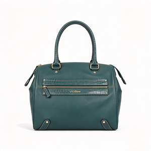 Dark Green Women <b>Handbag</b> Croc Embossed Front Pocket Large Capacity Top <b>Handle</b> Shoulder Bag - Product Image 6