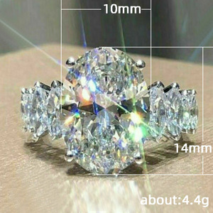Oversized Crystal Statement <b>Ring</b> for Women Elegant Fashion <b>Cocktail</b> Party Accessories - Product Image 5