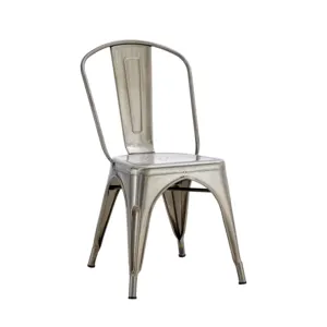 Antik demir vintage kafe sandalyesi endüstriyel stil tolixs metal sandalyeler
