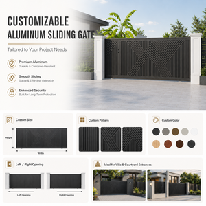 Porte coulissante automatique industrielle moderne en aluminium, portail <span class=keywords><strong>de</strong></span> sécurité électrique pour villa, allée <span class=keywords><strong>de</strong></span> jardin, usage commercial - Product Image 6