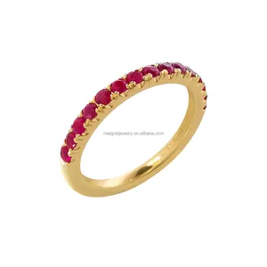AU750优质18k纯金戒指红宝石戒指精品饰品低价批发派对礼品金戒指