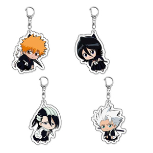 Porte-clés en acrylique Anime <span class=keywords><strong>Bleach</strong></span>, figurines de dessin animé Kurosaki Ichigo <span class=keywords><strong>Ishida</strong></span> Uryuu avec menottes, élégant et charmant pour sac, cadeau - Product Image 1