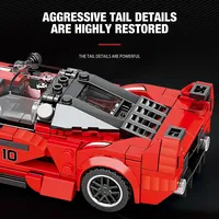 Reobrix 686 Modèle de Voiture de Sport, Véhicule Classique Urbain, Briques de Construction, Jouets, Ornements de Bureau, Jouets DIY pour Enfants, Ensembles de Blocs de Construction pour les Fêtes