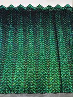 R3204 Tissu de dentelle à paillettes vert personnalisé, Nouvelle dentelle à paillettes extensible à rayures, Vente chaude, Fournisseur d'or